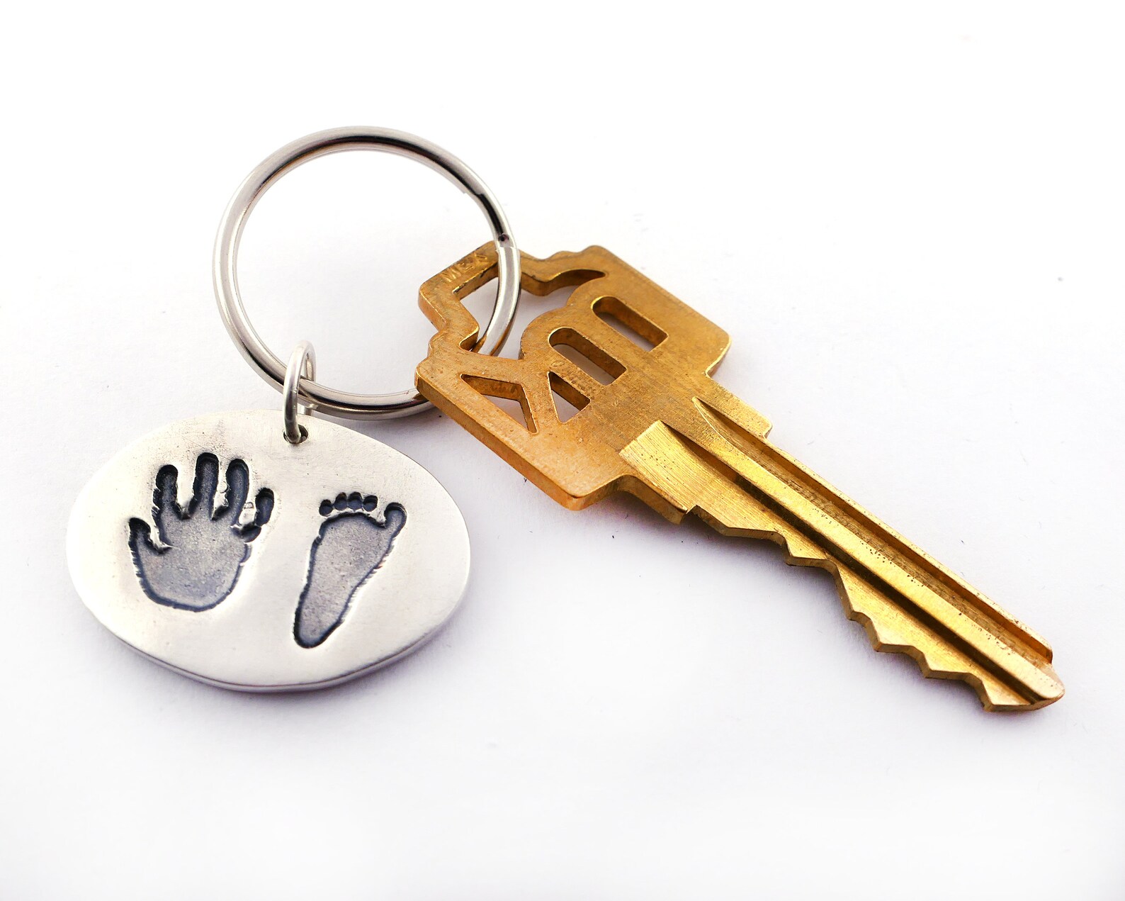 Handprint and Footprint Keychain Baby Handprint Keychains Etsy