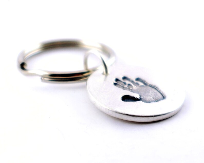Handprint Keychain Footprint Keychain Personalized Keychain Etsy