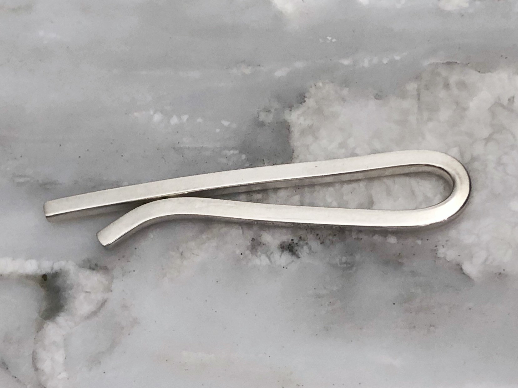 Sapphire Flush Set Square Slide Tie Bar Sapphire TieBar Etsy