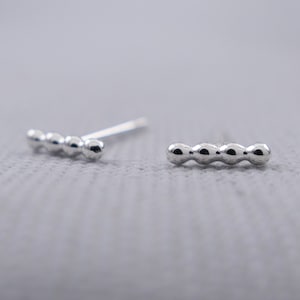 Boucles d&#39;oreilles fines barrettes en argent sterling avec perles