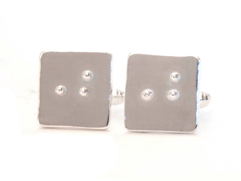 Braille Jewelry Unique Gift for Grooms Custom Jewelry Personalized for Him Custom Braille Cuff links Groom Gift Wedding Cufflinks