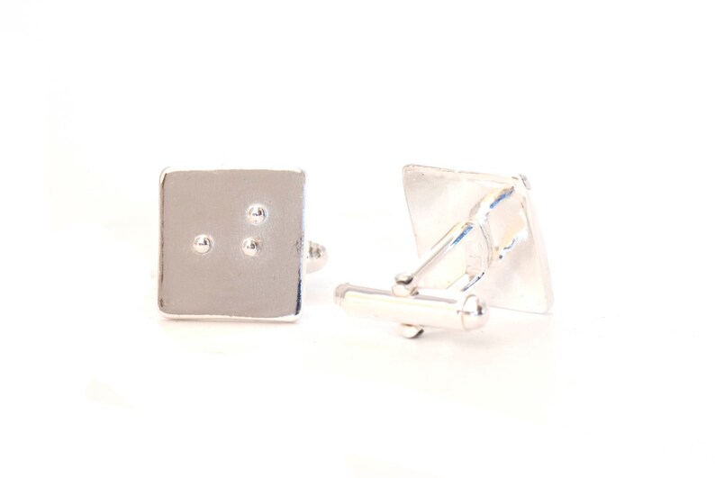 Braille Jewelry Unique Gift for Grooms Custom Jewelry Personalized for Him Custom Braille Cuff links Groom Gift Wedding Cufflinks