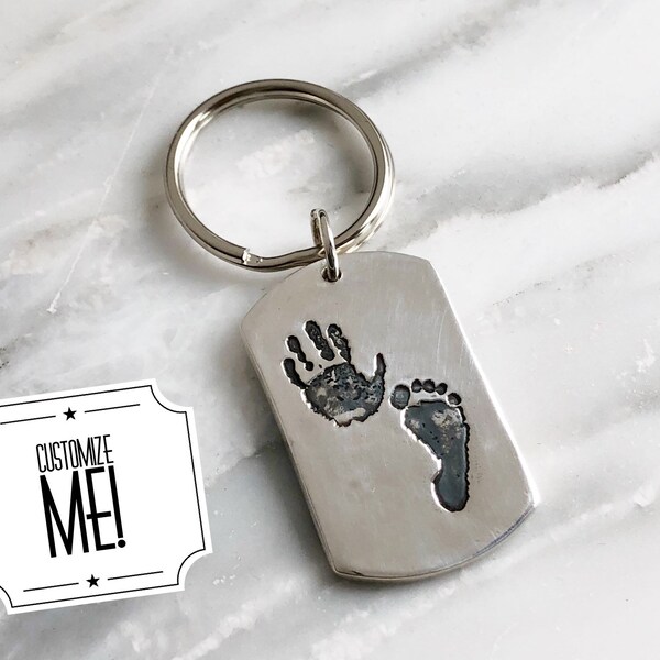 Handprint Keychain - Etsy