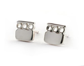 Square Studs, Contemporary Stud Earrings, Sterling Silver Earrings Posts, Modern Minimalist Earrings, Unusual Unique Earrings