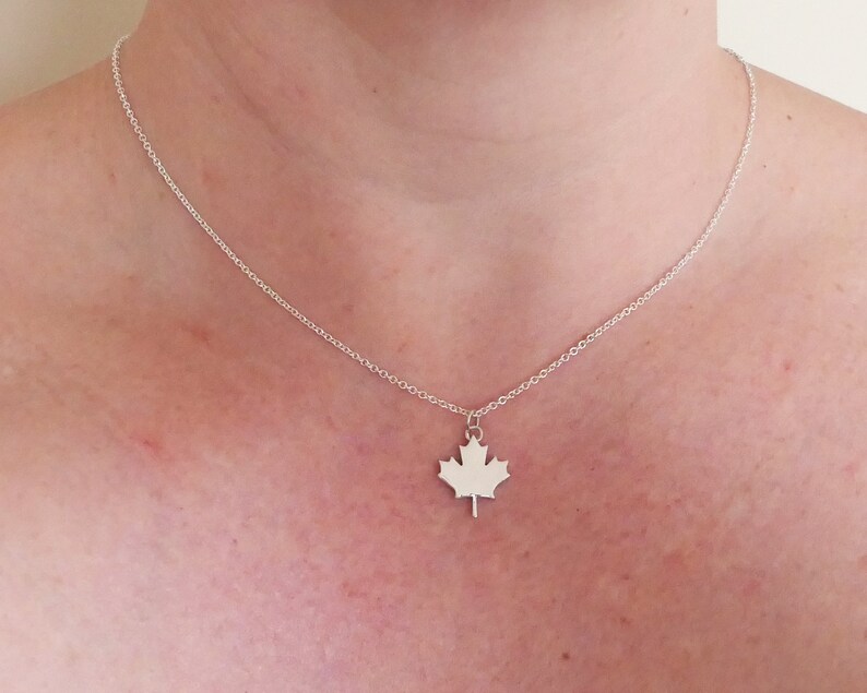 Maple Leaf Necklace Canadian Necklace Sterling Silver Canada Etsy