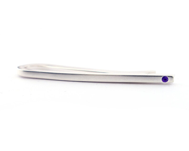 Amethyst Flush Set Square Slide Tie Bar Amethyst Tiebar Etsy