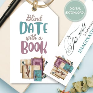 Blind Date with a Book Printable Set, Book Tags, Bookmarks Bundle, Book Lovers Gift, Book Gift, Mystery Book Gift, Reading Classroom Labels