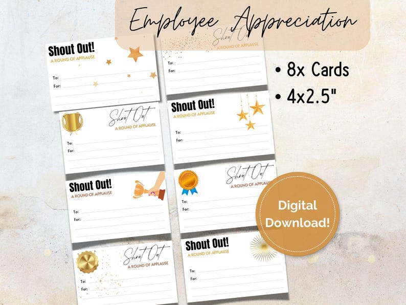 Simple Printable Employee Shoutout Cards for Employee Appreciation ...