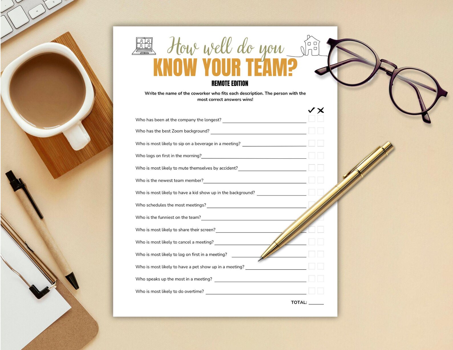 How Well Do You Know Your Remote Team Printable, Ice Breaker Games ...