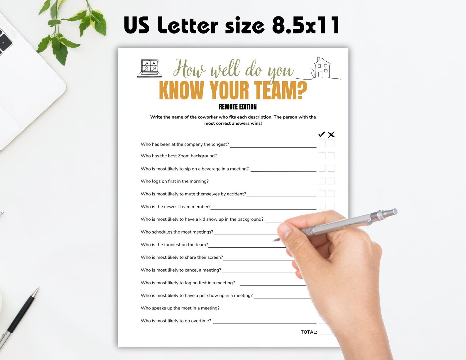 How Well Do You Know Your Remote Team Printable, Ice Breaker Games ...