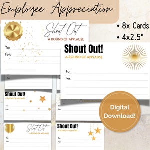 Cartes de remerciement simples et imprimables pour les employés, remerciements pour le personnel, récompenses pour les employés, remerciements aux collègues, cartes en vrac