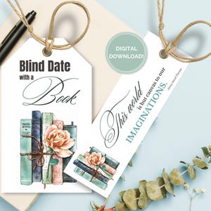 Blind Date with a Book Printable Set, Book Tags, Bookmarks Bundle, Book Lovers Gift, Book Gift, Mystery Book Gift, Reading Classroom Labels