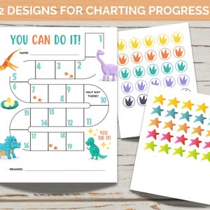 Dinosaur Reward Chart, Sticker Chart Toddler, Preschool Kids, Behavior ...