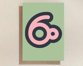 60th Birthday Card: Modern A6 Greetings Card Sixty