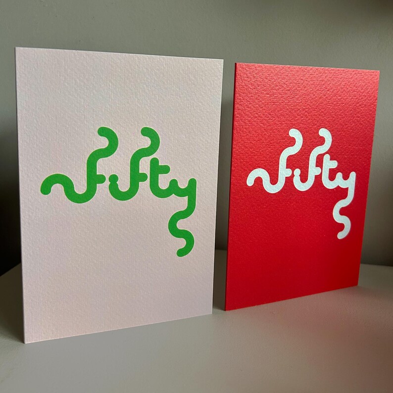 50th Birthday Card: Modern A6 Greetings Card | 2 colour ways image 2