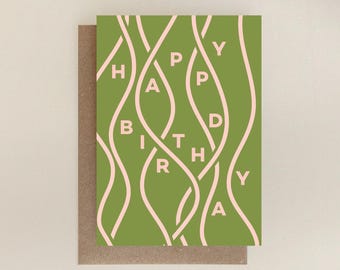 Happy Birthday Spaghetti - Blank Greetings Card A6 | Beautiful quality modern greetings card