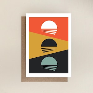 Reflejo del sol - Tarjeta de felicitación en blanco de 15 x 10 cm / Hermosa tarjeta de felicitación moderna de calidad
