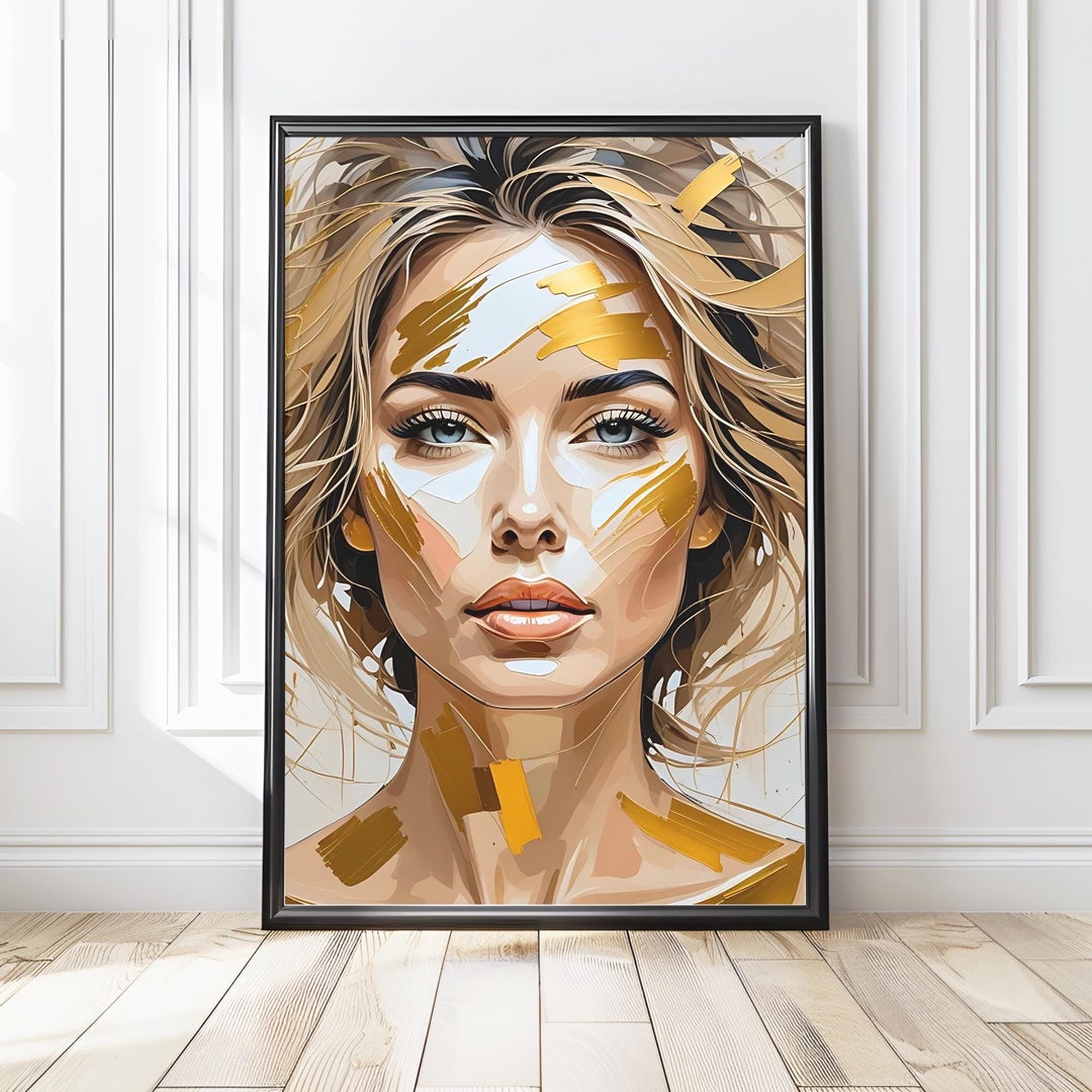 Modern Wall Art, Abstract Face Print, Home Decor, Digital Wall Art ...