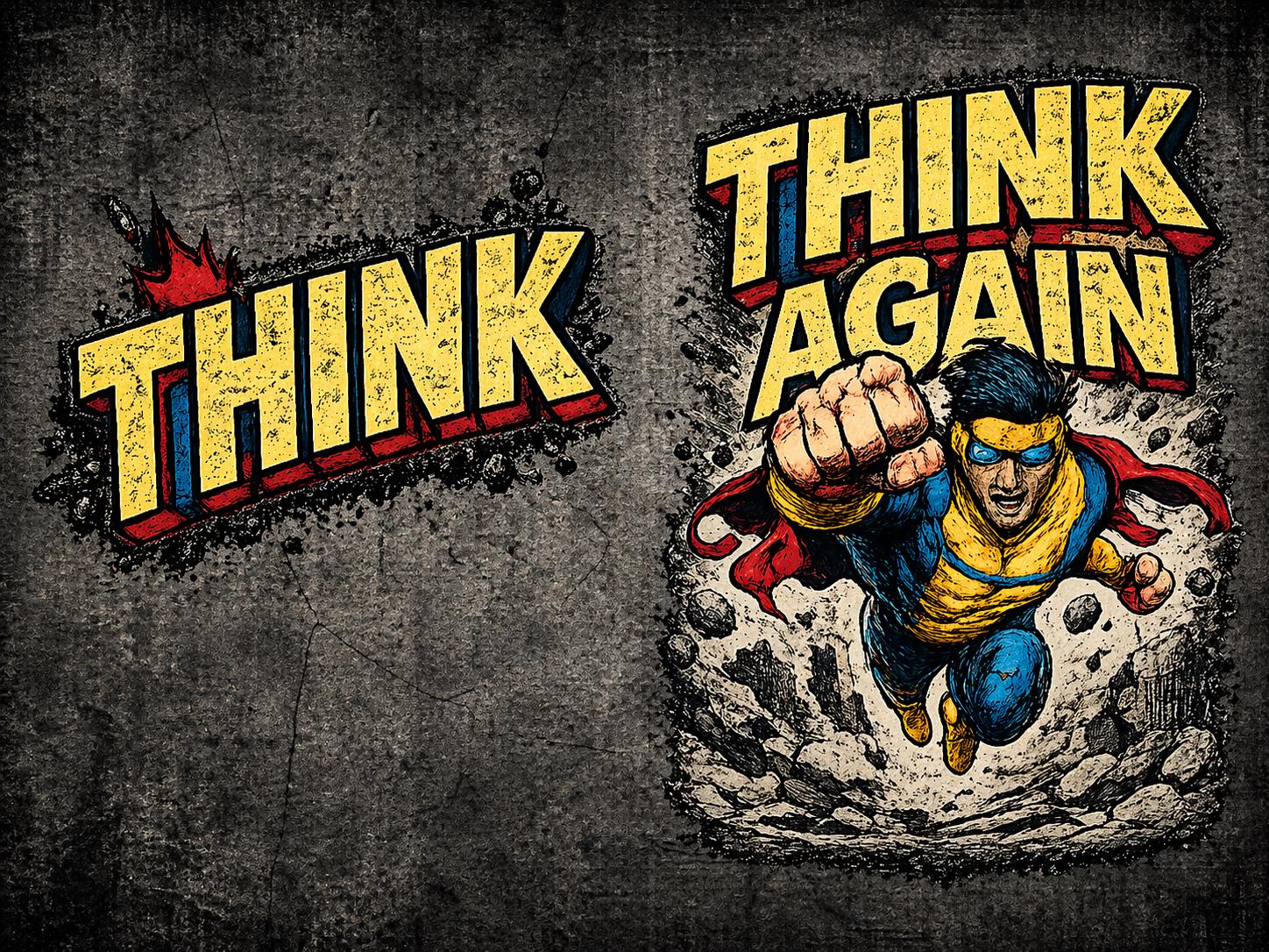 Think Skript Invincible Think Again! Invincible Inspired PNG Bundle, Front and Back Shirt ...