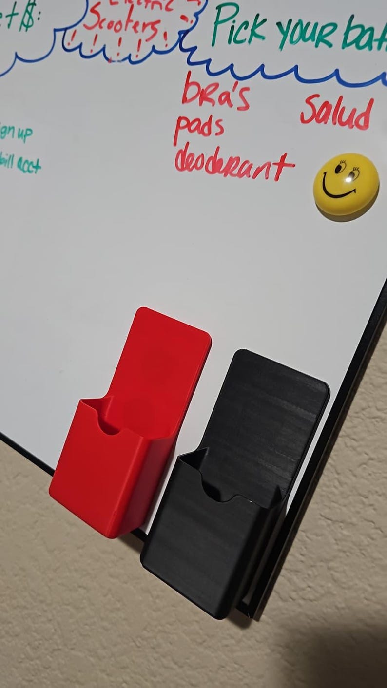 Magnetic whiteboard marker bins
