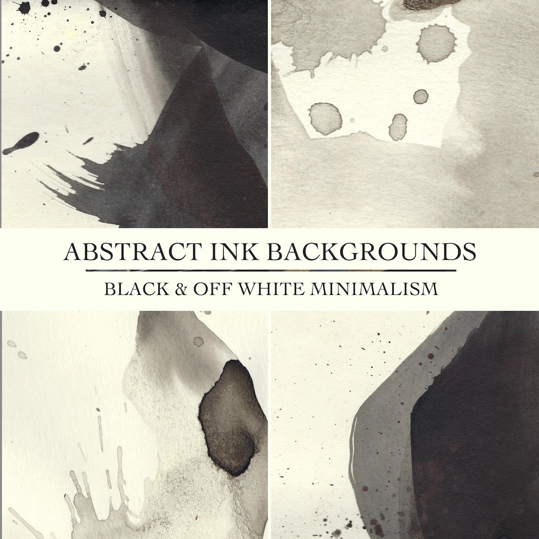 Printable Abstract Ink Art Set – Digital Backgrounds for Invitations ...