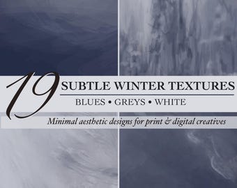 Printable Abstract Clipart – Winter Mood Subtle Blue Grey Background Textures for Junk Journal, Scrapbooking, Digital Design, Wall Art