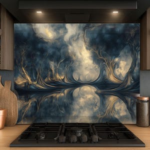 Dosseret en verre trempé, Dosseret en verre pour la cuisine, Couvercle supérieur de cuisinière, Dosseret de poêle, Dosseret de cuisine, Dosseret pour cuisinière