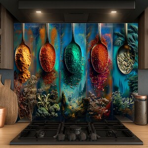 Dosseret en verre trempé, Dosseret en verre épicé pour la cuisine, Couvercle supérieur de cuisinière, Dosseret de poêle, Dosseret de cuisine, Dosseret pour cuisinière