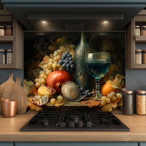 Dosseret en verre trempé, Dosseret en verre à vin pour la cuisine, Couvercle supérieur de cuisinière, Dosseret de poêle, Dosseret de cuisine, Dosseret pour cuisinière