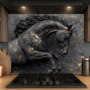 Dosseret en verre trempé, Dosseret en verre cheval pour la cuisine, Couvercle supérieur de cuisinière, Dosseret de poêle, Dosseret de cuisine, Dosseret pour cuisinière