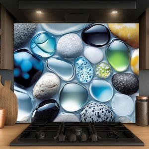 Dosseret en verre trempé, Dosseret en verre galet pour la cuisine, Couvercle supérieur de cuisinière, Dosseret de poêle, Dosseret de cuisine, Dosseret pour cuisinière