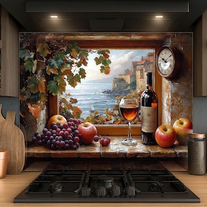 Dosseret en verre trempé, Dosseret en verre pour la cuisine, Couvercle supérieur de cuisinière, Dosseret de poêle, Dosseret de cuisine, Dosseret pour cuisinière