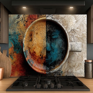 Dosseret en verre trempé, Dosseret en verre café pour la cuisine, Couvercle supérieur de cuisinière, Dosseret de poêle, Dosseret de cuisine, Dosseret pour cuisinière