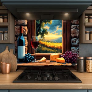 Dosseret en verre trempé, Dosseret en verre à vin pour la cuisine, Couvercle supérieur de cuisinière, Dosseret de poêle, Dosseret de cuisine, Dosseret pour cuisinière
