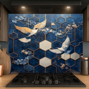Dosseret en verre trempé, Dosseret en verre pour la cuisine, Couvercle supérieur de cuisinière, Dosseret de poêle, Dosseret de cuisine, Dosseret pour cuisinière