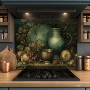 Dosseret en verre trempé, Dosseret en verre fruité pour la cuisine, Couvercle supérieur de cuisinière, Dosseret de poêle, Dosseret de cuisine, Dosseret pour cuisinière
