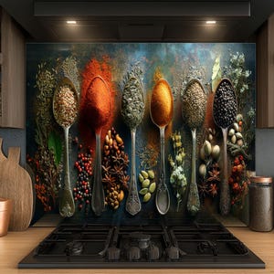 Dosseret en verre trempé, Dosseret en verre épicé pour la cuisine, Couvercle supérieur de cuisinière, Dosseret de poêle, Dosseret de cuisine, Dosseret pour cuisinière