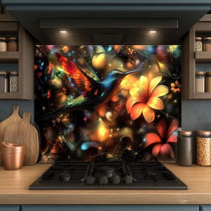 Dosseret en verre trempé, Dosseret en verre rayonnant pour la cuisine, Couvercle du dessus de cuisinière, Dosseret de poêle, Dosseret de cuisine, Dosseret pour cuisinière