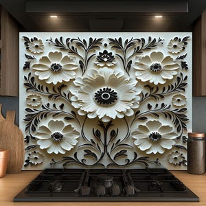 Dosseret en verre trempé, Dosseret en verre pour la cuisine, Couvercle supérieur de cuisinière, Dosseret de poêle, Dosseret de cuisine, Dosseret pour cuisinière