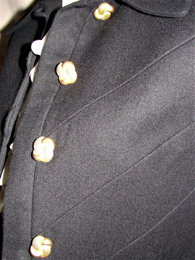 Stunning Black Cashmere Blend Wool Suit by Carlisle Small Circa 1990/'s