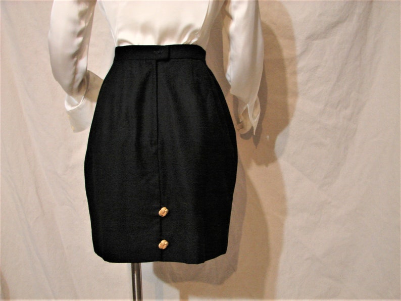 Stunning Black Cashmere Blend Wool Suit by Carlisle Small Circa 1990/'s