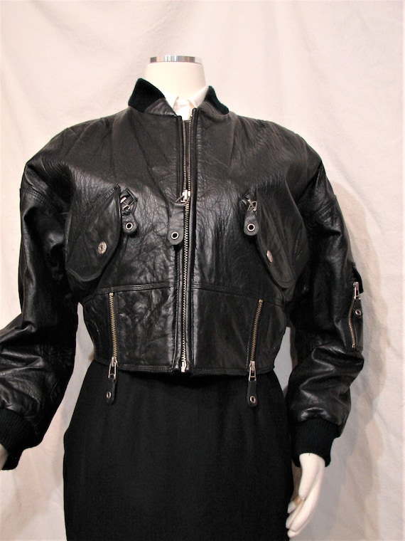 Vintage Foxrun Black Leather Motorcycle Style Jack