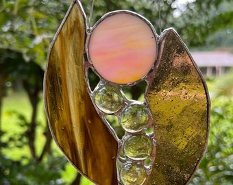 Abstract stained glass suncatcher