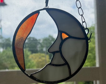 Man in the moon stained glass