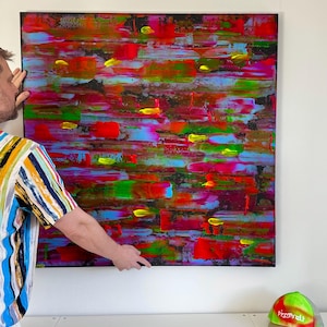 Original Abstract Acrylic Painting on Canvas: Colorful Modern Wall Art