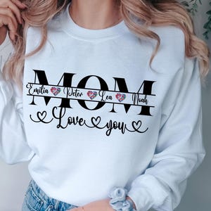 Glückliches Muttertagshemd - individuelles Mama T-Shirt, neues Mama Geschenk Sweatshirt, personalisiertes Mama Shirt, Muttertagsgeschenk für Mama