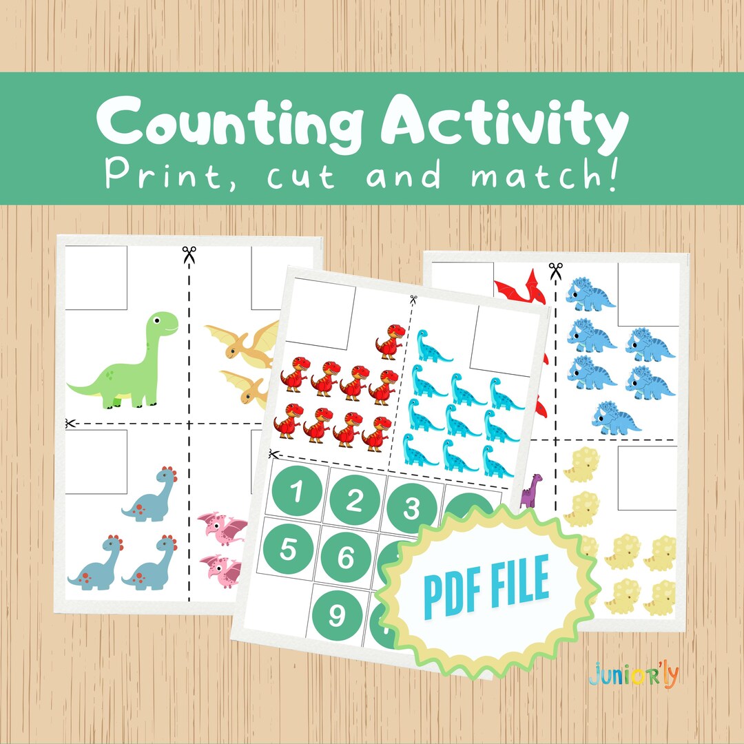 Number Matching Activity, Preschool Printable Games, Counting Activity