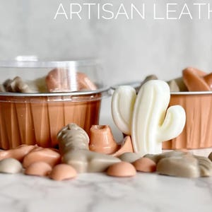 Artisan Leather Wax Melts | Smooth Deep Leather | Cute Shaped Wax Melts with Cowboy Hats and Boots| Hand Crafted in Texas
