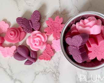 Plumeria Wax Melts | Tropical Plumeria, Peach Blossoms, Gardenia | Flowers, Butterflies, and Spring Critters