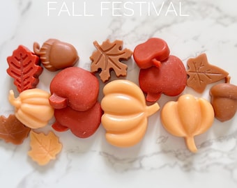 Fall Festival Wax Melts | Baked Apples, Sweet Pumpkin, Cinnamon, Vanilla | Pumpkin & Apple Shapes